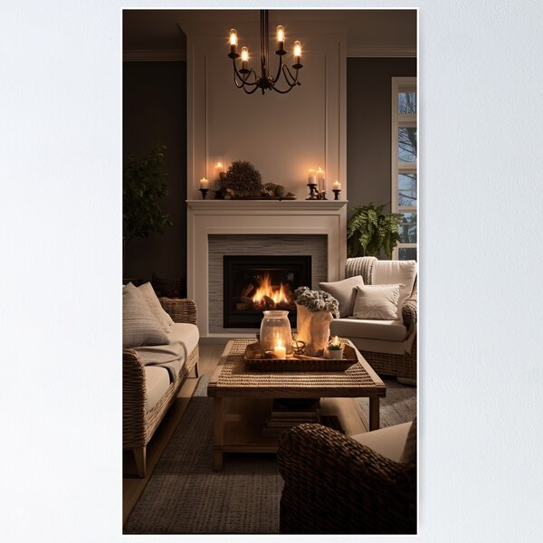 Item preview, Cozy Winter Evening by the Fireplace designed and sold by FireScreen.