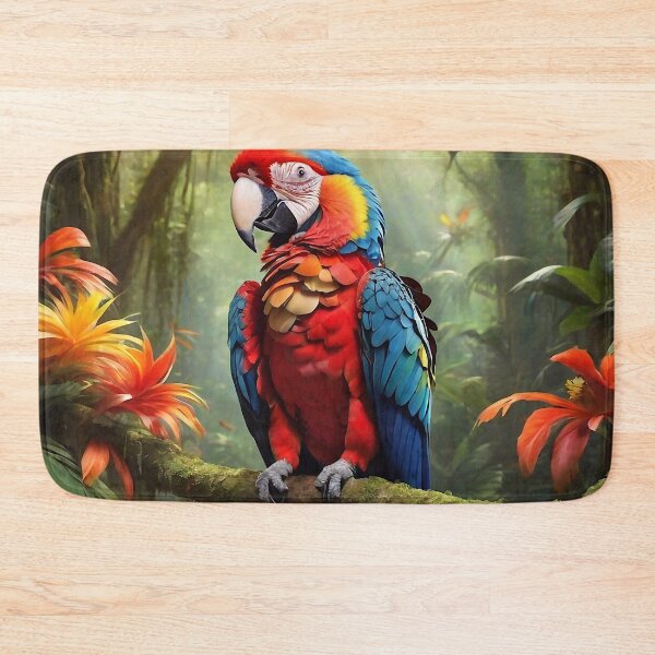 Item preview, Tropical rainforest and colorful parrot designed and sold by M-Y-A-R-T-.