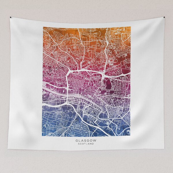 Item preview, Glasgow Street Map designed and sold by ArtPrints.