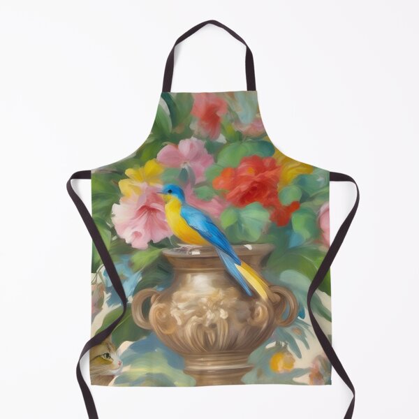 Item preview, Birds, roses, cat and classical urn, oil painting seamless pattern designed and sold by SophieClimaArt.