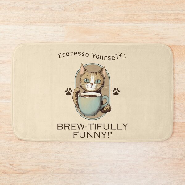 Item preview, Espresso Yourself:Brew-tifully Funny! CAT AND COFFEE LOVERS by CallisC Arts ⭐⭐⭐⭐⭐ designed and sold by CallisC-Arts.