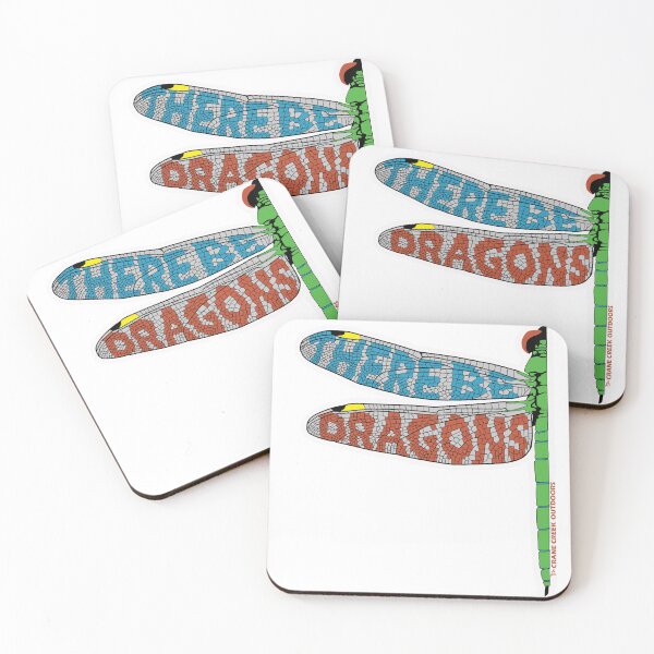 Item preview, "There Be Dragons" Green Dragonfly Half designed and sold by CraneCreek.
