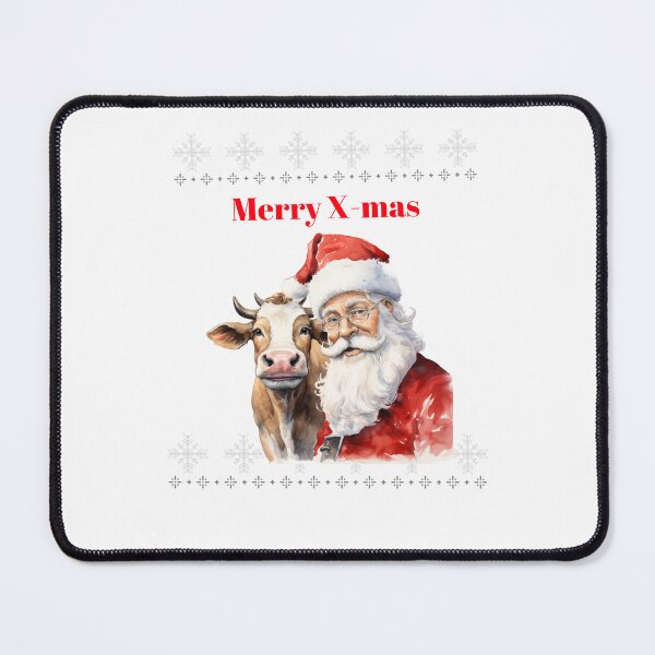 Item preview, Christmas Highland Cow Xmas cows with The Santa Claus Festive Mood Christmas Cow designed and sold by OliveAndSnow.