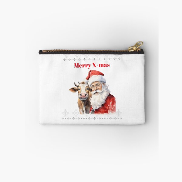 Item preview, Christmas Highland Cow Xmas cows with The Santa Claus Festive Mood Christmas Cow designed and sold by OliveAndSnow.