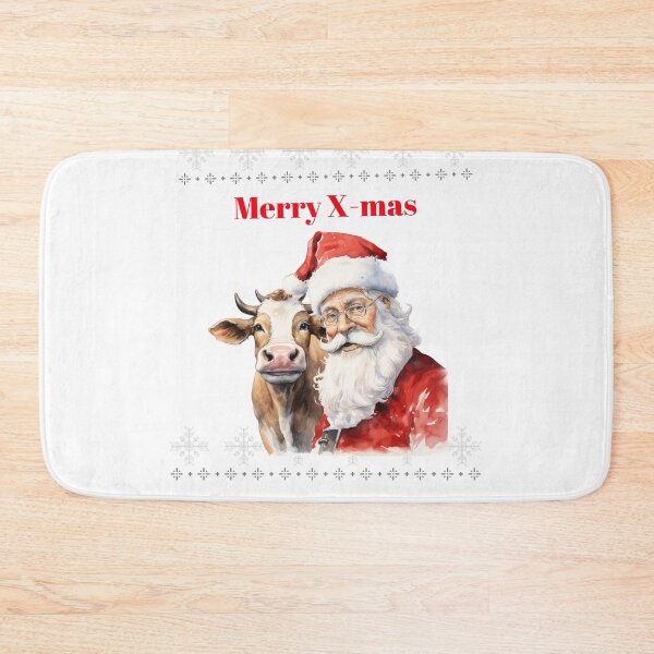 Item preview, Christmas Highland Cow Xmas cows with The Santa Claus Festive Mood Christmas Cow designed and sold by OliveAndSnow.