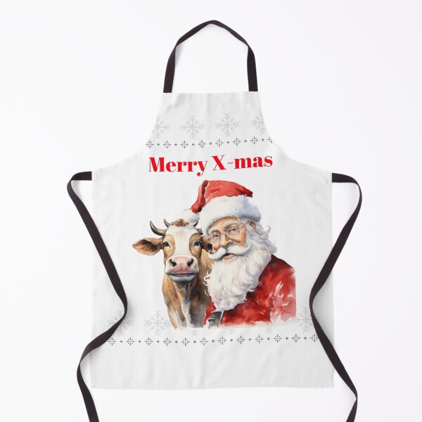 Item preview, Christmas Highland Cow Xmas cows with The Santa Claus Festive Mood Christmas Cow designed and sold by OliveAndSnow.