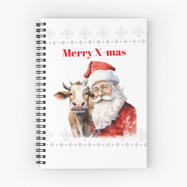 Item preview, Christmas Highland Cow Xmas cows with The Santa Claus Festive Mood Christmas Cow designed and sold by OliveAndSnow.