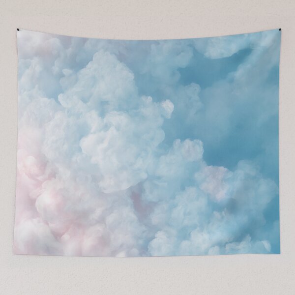 Item preview, Abstract fluffy candy rainbow closeup. Blue and pink cloudy background designed and sold by twisted-dot.