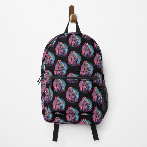 Item preview, Colorful rooster in a leather jacket designed and sold by HarridanCreates.