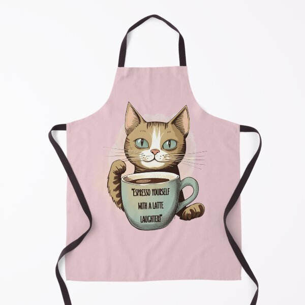 Item preview, "Espresso yourself with a latte laughter!" CAT AND COFFEE LOVERS by CallisC Arts ⭐⭐⭐⭐⭐ designed and sold by CallisC-Arts.