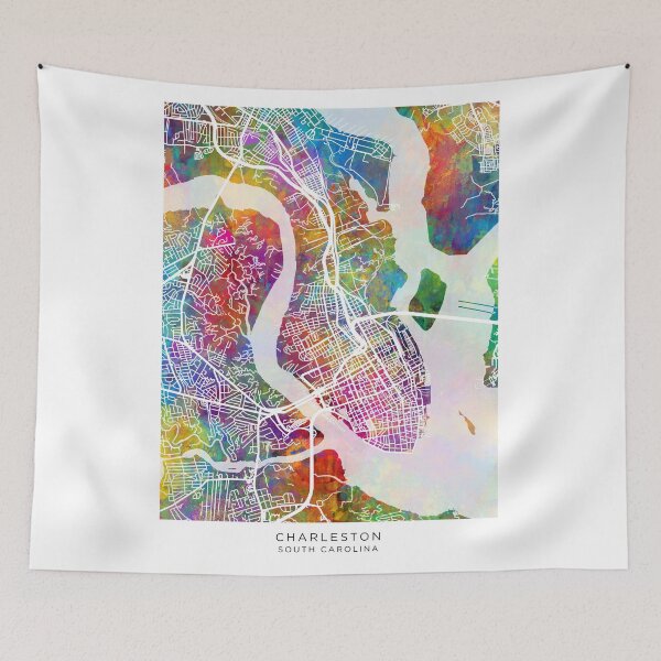 Item preview, Charleston South Carolina City Street Map designed and sold by ArtPrints.