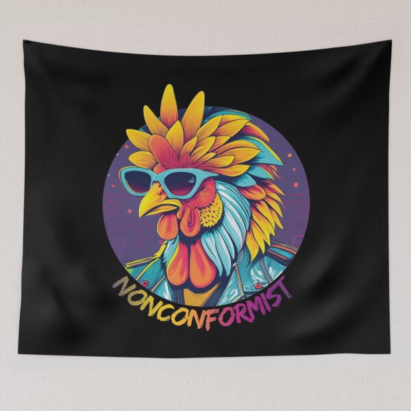 Item preview, Colorful rooster in sunglasses designed and sold by HarridanCreates.