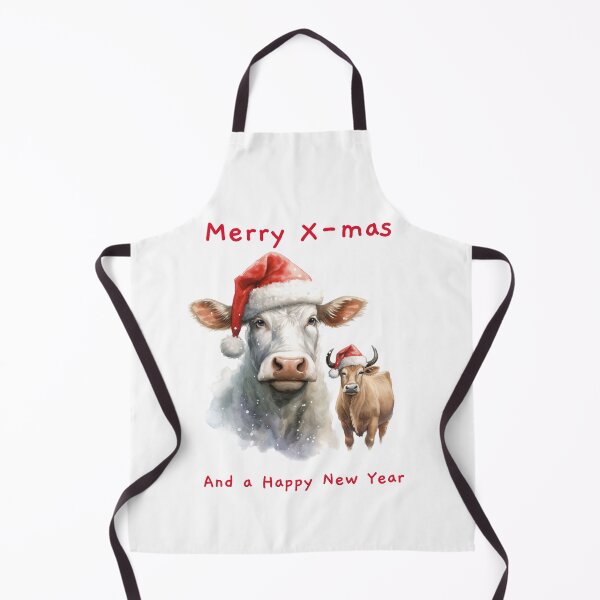 Item preview, Christmas Highland Cow Xmas cows in Santa Hat Festive Mood Christmas Cow designed and sold by OliveAndSnow.