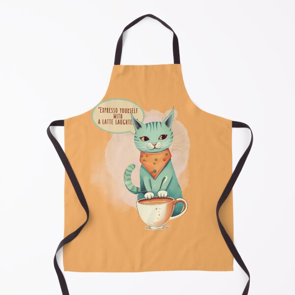 Item preview, "Expresso yourself  with  a latte laughter!" CAT AND COFFEE LOVERS by CallisC Arts ⭐⭐⭐⭐⭐ designed and sold by CallisC-Arts.