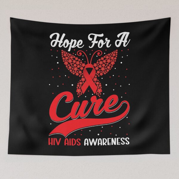 Item preview, Hope For A Cure HIV Aids Awareness Red Ribbon Butterfly designed and sold by defabiosofxs.