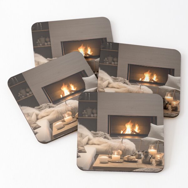 Item preview, Cozy Winter Evening by the Fireplace designed and sold by FireScreen.