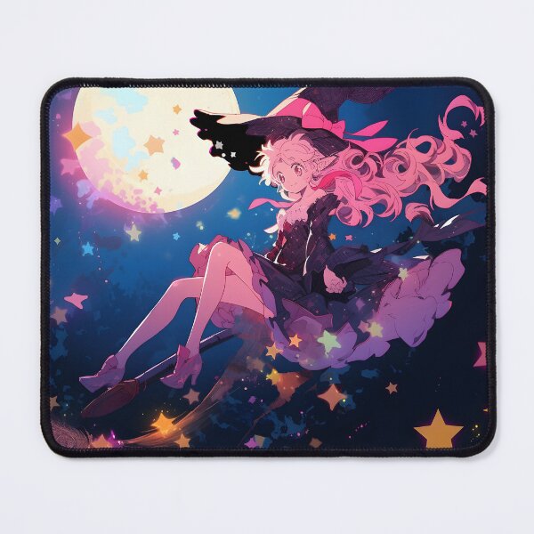 Item preview, Witch anime girl on broomstick portrait art designed and sold by TheArtistOf2022.