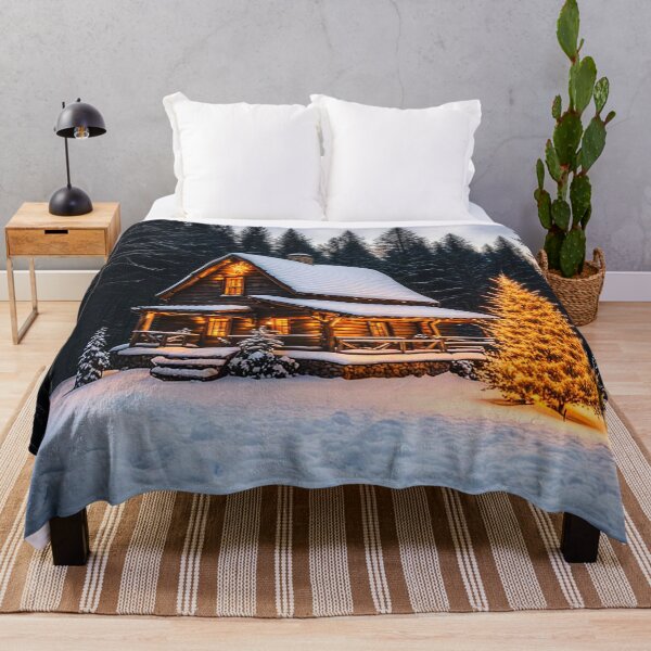 Item preview, Rustic log cabin wintertime designed and sold by Earth Nature Creations.