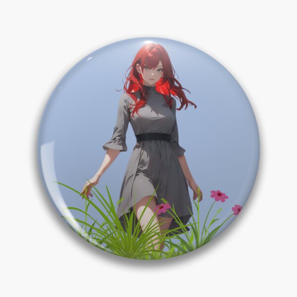 Item preview, Serene Waifu in Green Field | Nature's Embrace Art Print designed and sold by Anime-Community.