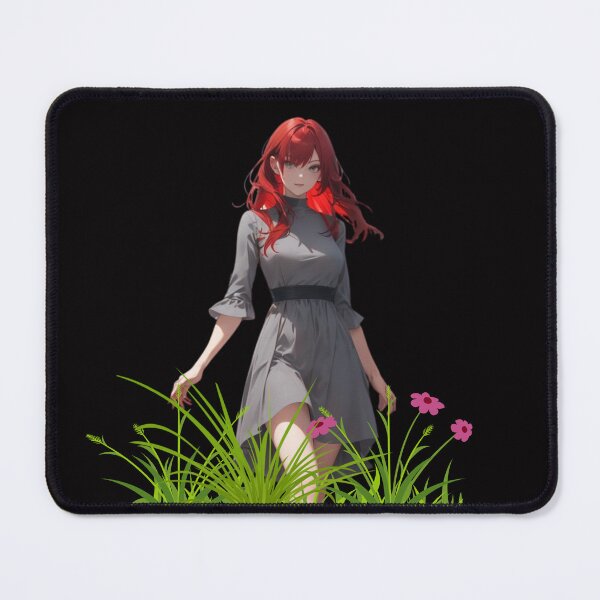 Item preview, Serene Waifu in Green Field | Nature's Embrace Art Print designed and sold by Anime-Community.