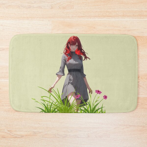 Item preview, Serene Waifu in Green Field | Nature's Embrace Art Print designed and sold by Anime-Community.