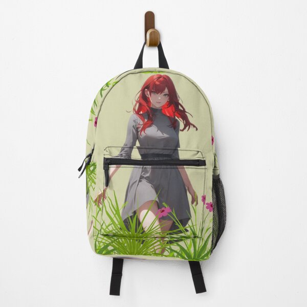 Item preview, Serene Waifu in Green Field | Nature's Embrace Art Print designed and sold by Anime-Community.
