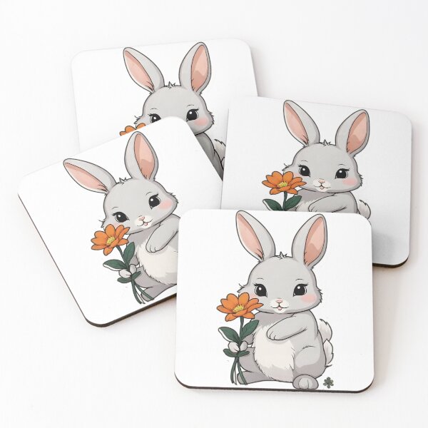 Item preview, rabbit with flowers designed and sold by Falong-Design.