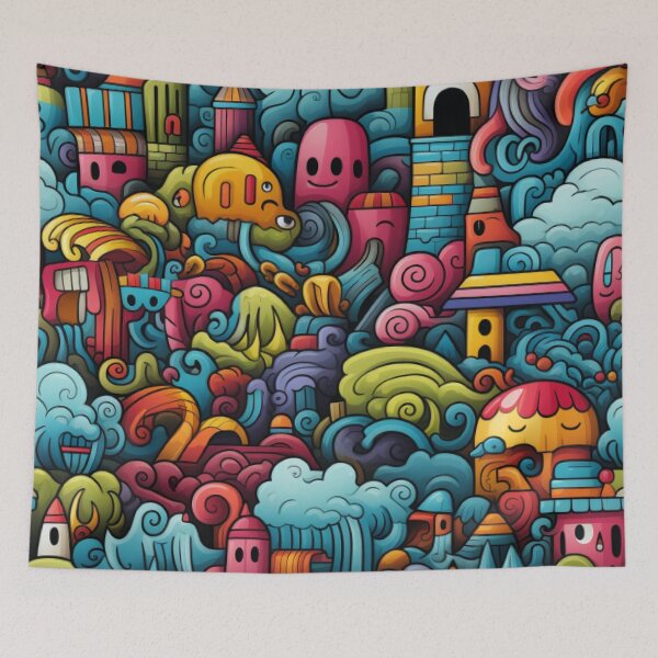 Item preview, Doodle Art Wonderland seamless pattern designed and sold by Bankza.