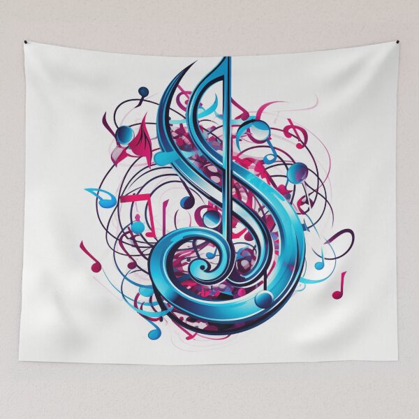 Item preview, colorful musical note print designed and sold by dcrc.
