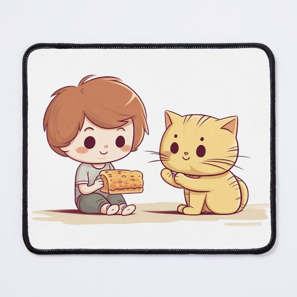 Item preview, Little Cute Child and Little Cute Cat eating something designed and sold by omerfdln34.