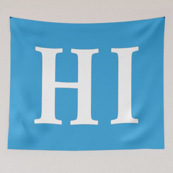 Item preview, HI Initials Monogram Elegant White Letters designed and sold by Jeallan Designs.