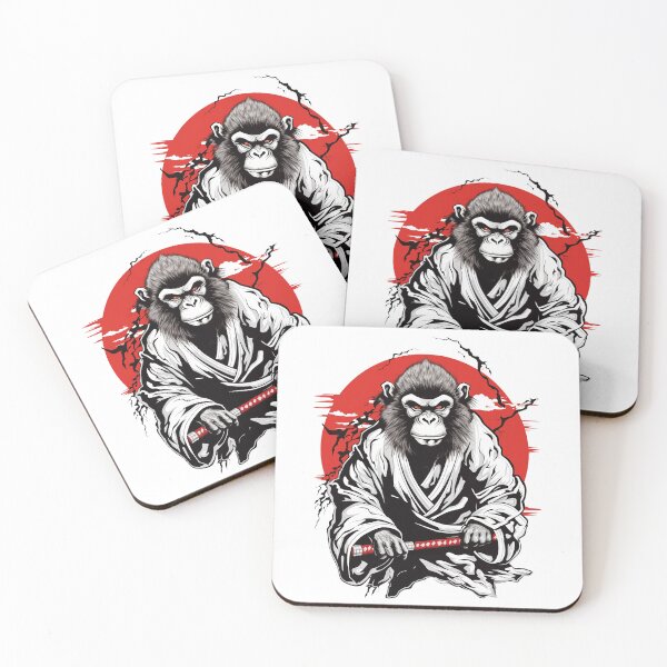 Item preview, Black and White Samurai Monkey designed and sold by Shinzomaru.