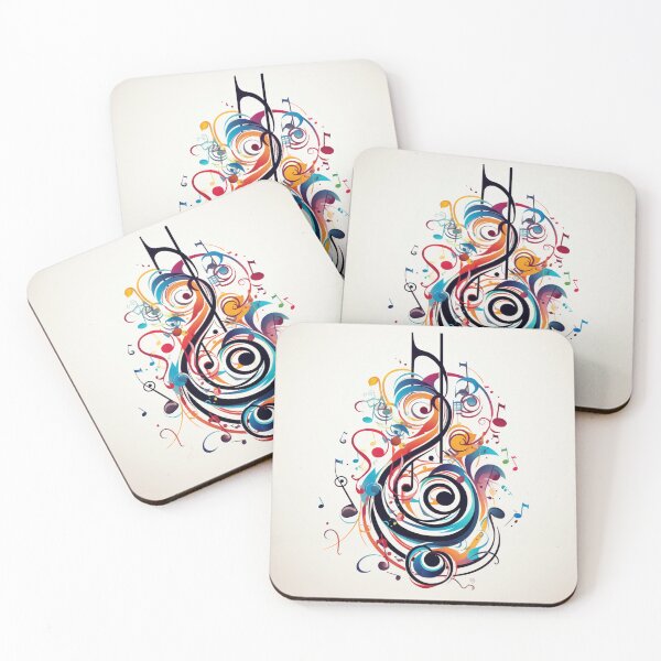 Item preview, colorful musical note print designed and sold by dcrc.