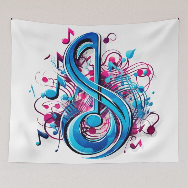 Item preview, colorful musical note print designed and sold by dcrc.