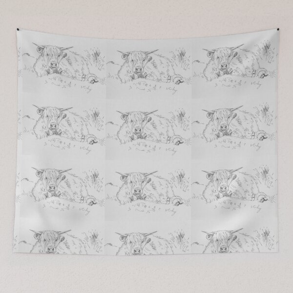 Item preview, Highland Cow Laying Down Drawing designed and sold by MikeJory.