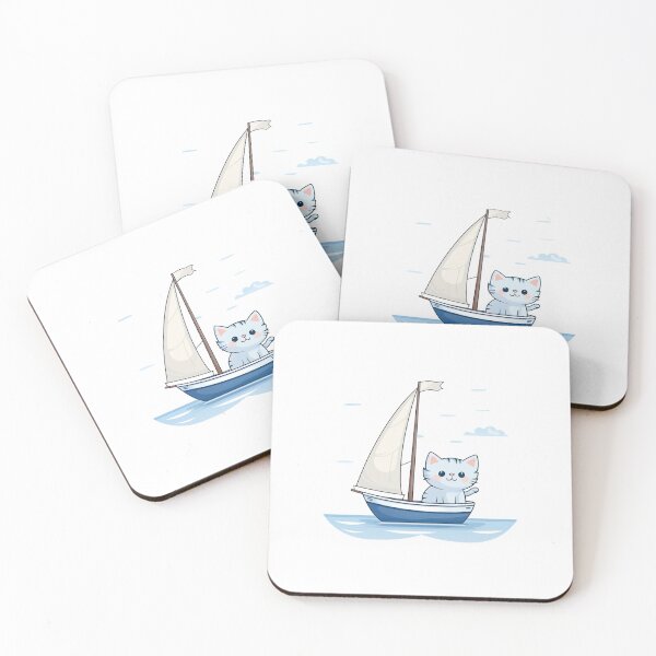 Item preview, The Cat Goes with a Sailboat in the Sea designed and sold by omerfdln34.
