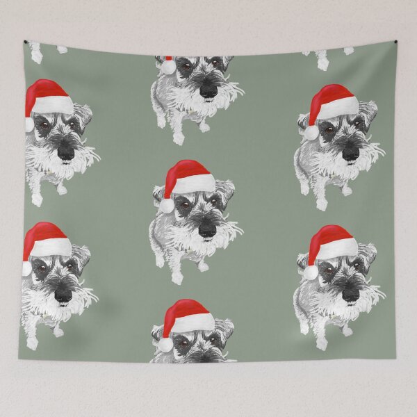 Item preview, Schnauzer de Navidad designed and sold by barksandsqueaks.