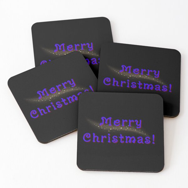 Item preview, Merry Christmas! blue text, black background designed and sold by ysogoodsshop.
