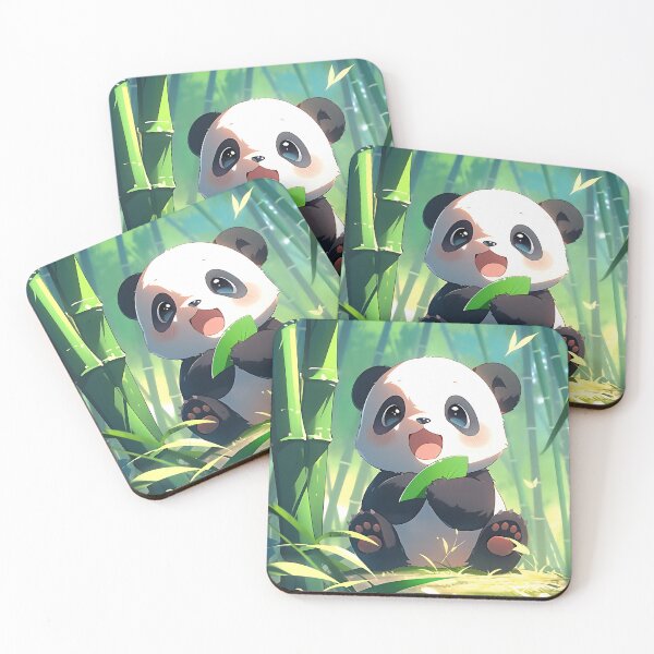 Item preview, Cute Baby Panda in Bamboo Forest - Anime Wallpaper designed and sold by KAIGAME Art.