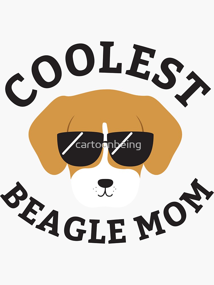 Thumbnail 3 of 3, Sticker, Coolest Beagle Mom designed and sold by cartoonbeing.