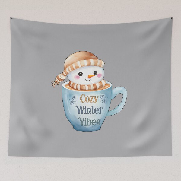 Item preview, Cute Cozy Winter Vibes Snowman designed and sold by HappyLifeCreate.