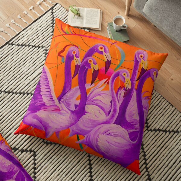 Purple Flamingo Floor Pillow
