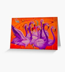 Purple Flamingo Greeting Card