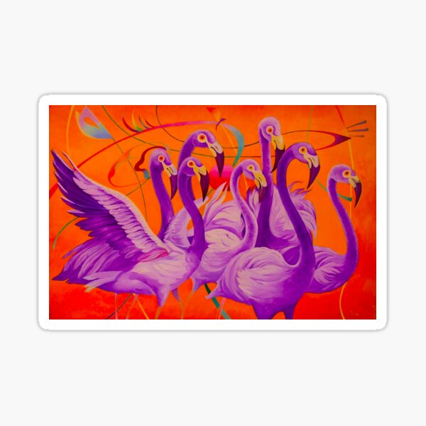 Purple Flamingo Sticker