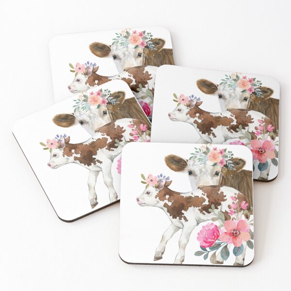 Item preview, Sabrina Farmer Art - Cow and Calf - Flowers designed and sold by sabrinart42.