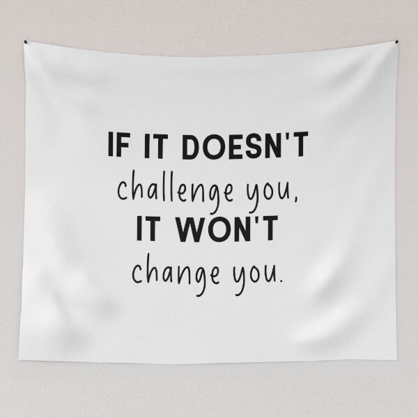 Item preview, If it doesn't challenge you it won't change you quote - gym rat saying fitness yoga work out motivational designed and sold by Jesticker.