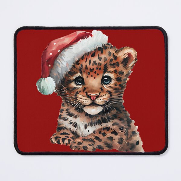 Item preview, Adorable Leopard Cub Wearing a Santa Hat designed and sold by LionessLove.