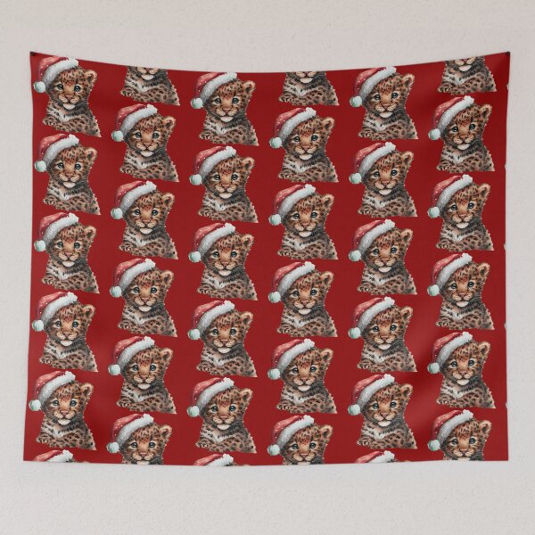 Item preview, Adorable Leopard Cub Wearing a Santa Hat  designed and sold by LionessLove.