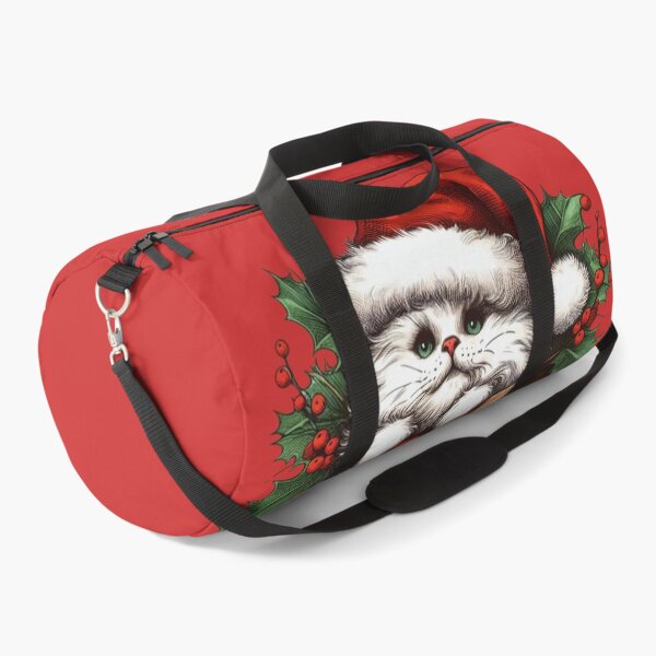 Item preview, Cute White Fluffy Cat inside a Paper Bag Christmas Cat with Mistletoe Merry Christmas! Feline Christmas for Cat Lovers designed and sold by FestivePalette.