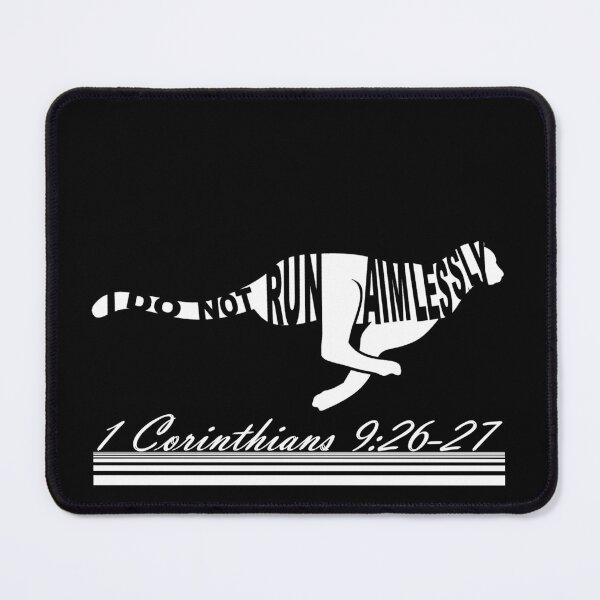 Item preview, Christian workout - 1 Corinthians 9:26-27 I do not run aimlessly | cheetah typography | bible verse | scripture verse | white designed and sold by ZechJohnRB.